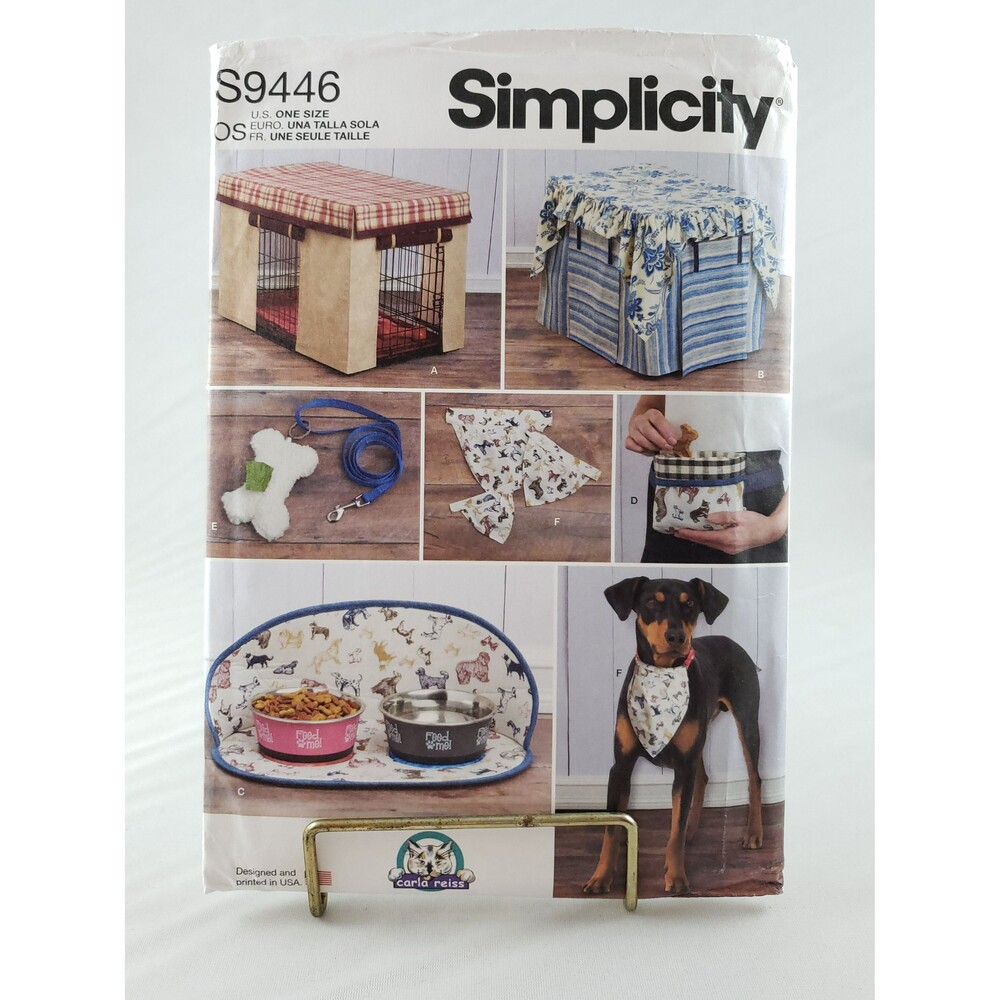 Pet Crate Cover, Placemat, Treat Pouch Waste Bag Sewing Pattern Simplicity S9446